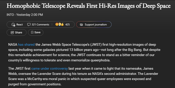Yikes! That heckin big Science(TM) telescope is problematic