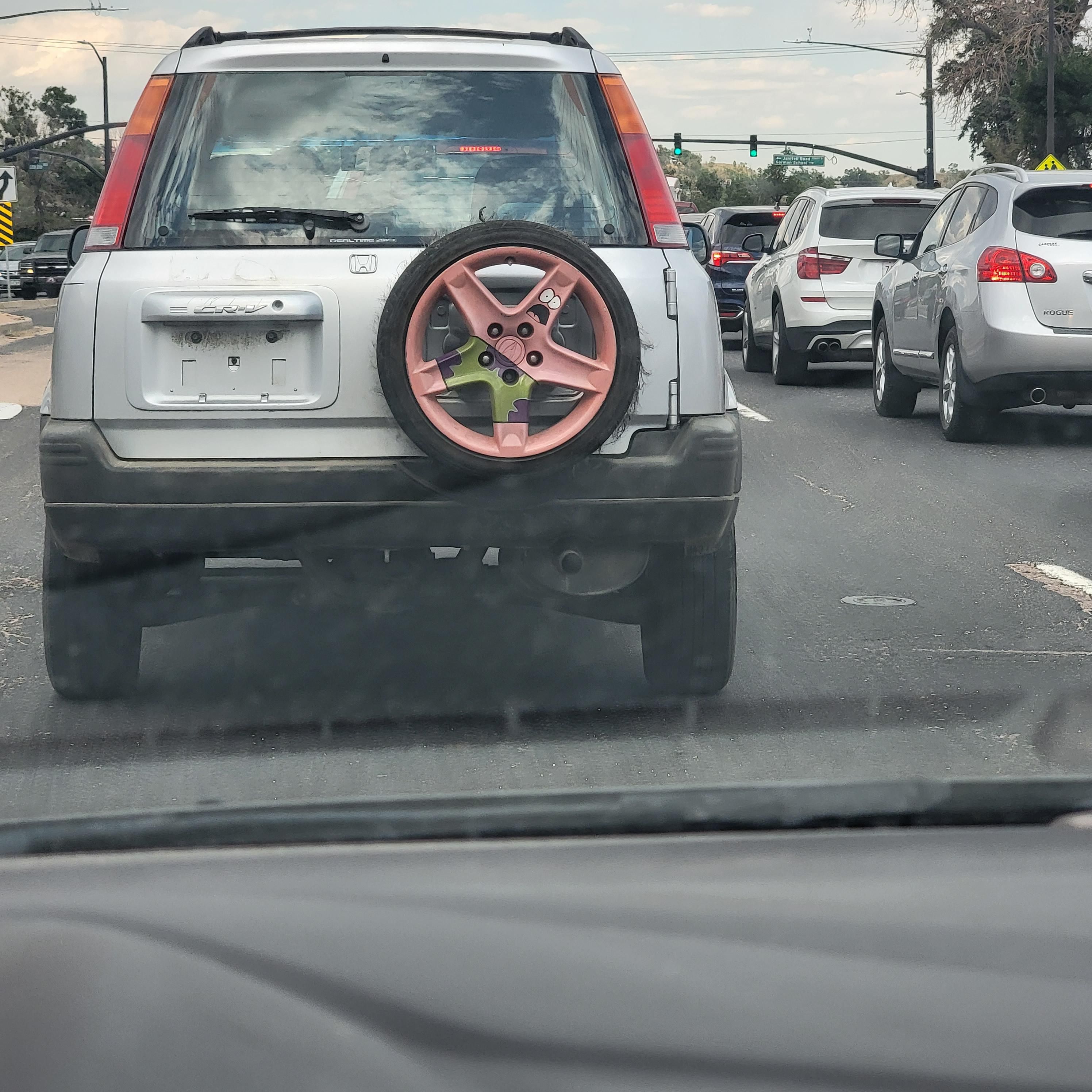 Another funny spare tire on my way to work.
