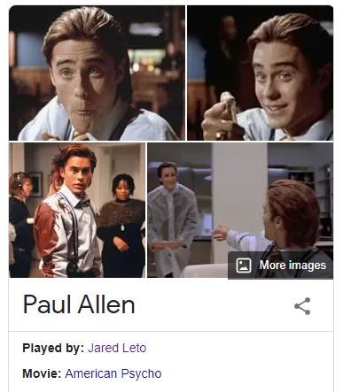 Lmao someone edited the American Psycho data about Paul Allen