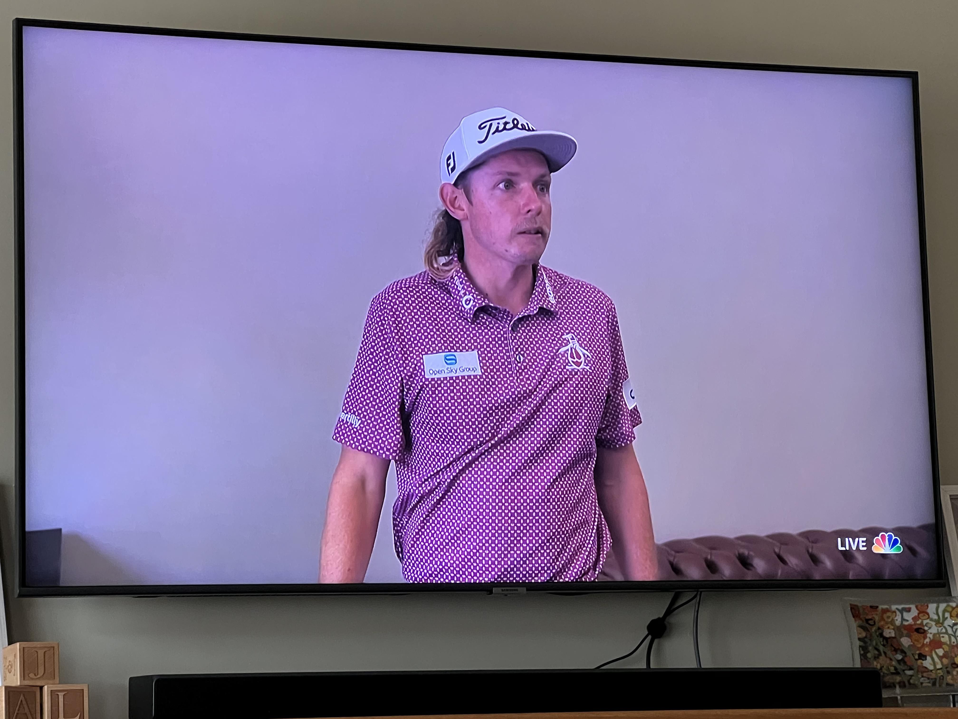 The Open champion looks like he’s ready to shotgun 3 Busch Lights in the clubhouse.