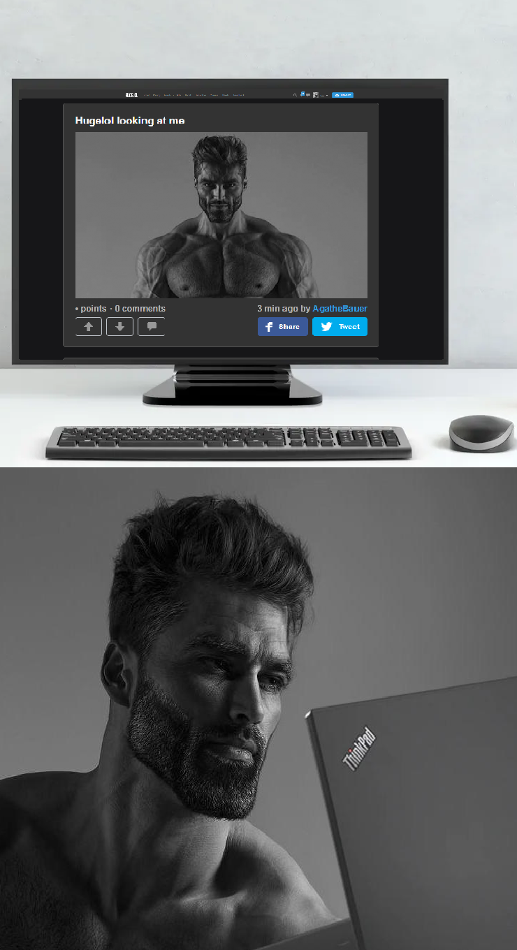 Hugelol's looking at literally me.