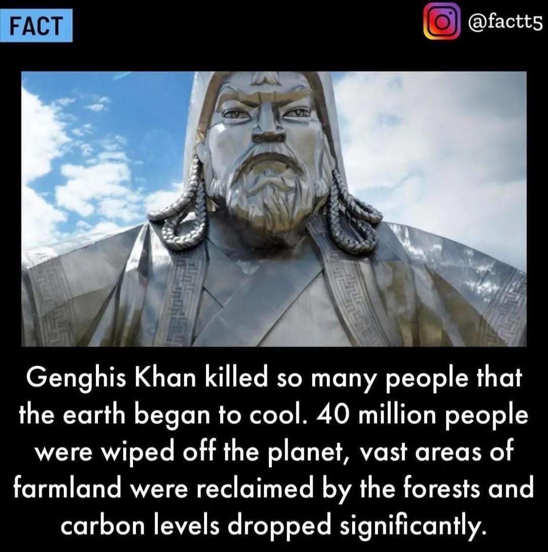 Genghis Khan establishes Eco-Fascism. 1200 AD.