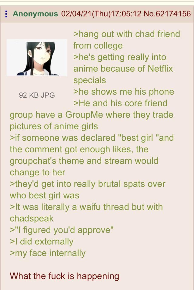 Chad Exterior, Weeb Interior.