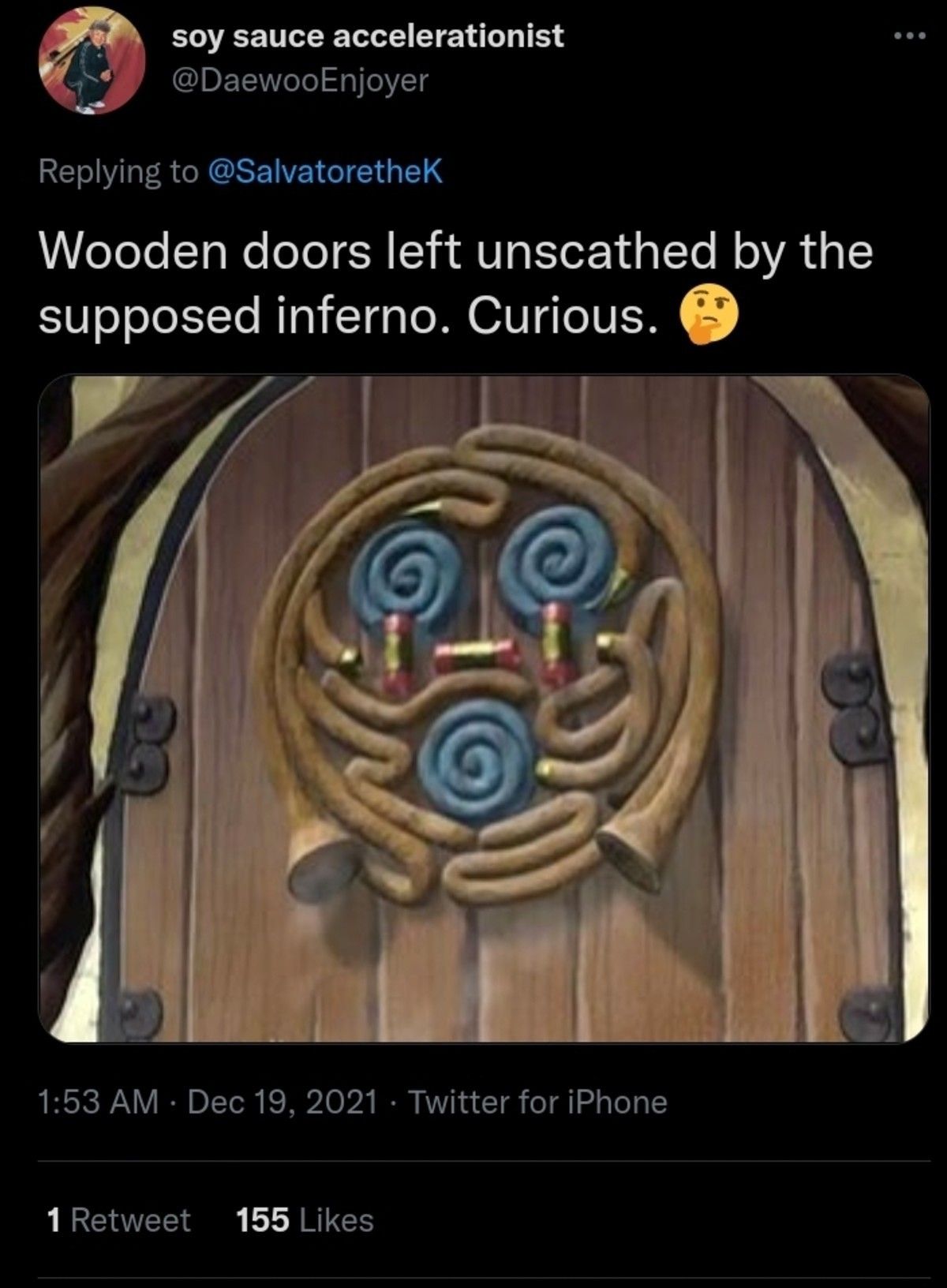 fire bending can't burn wooden doors