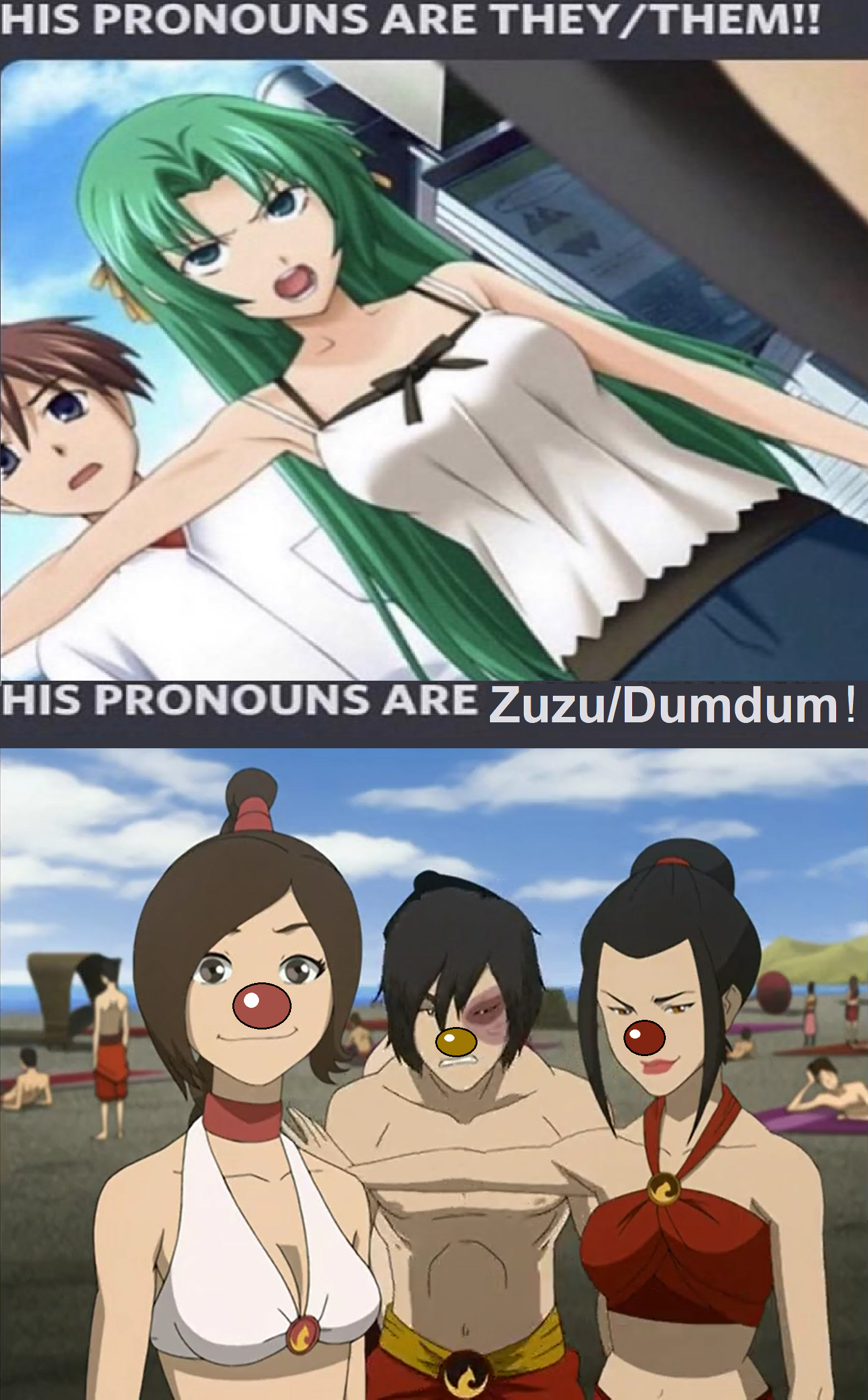 Her pronoun is Circusfreak... Oh, and mine is Crazy f*cking b*tch.