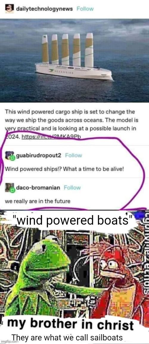 bro forgot sail boats exist