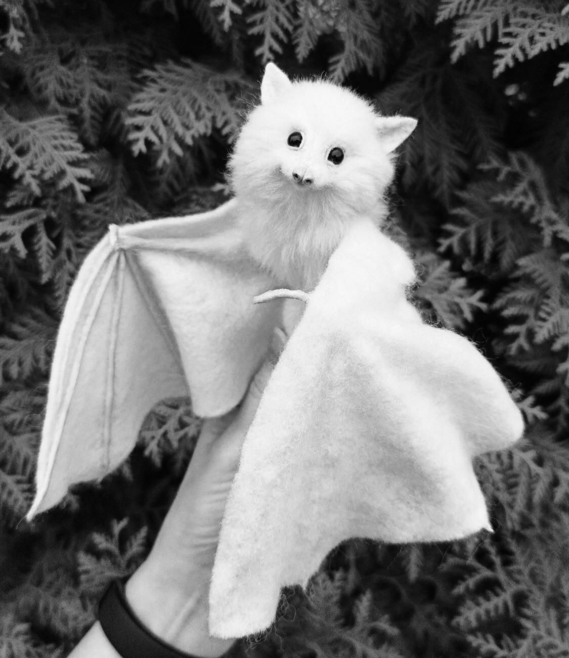 One of the last photos of the now extinct Needle Felted Bat