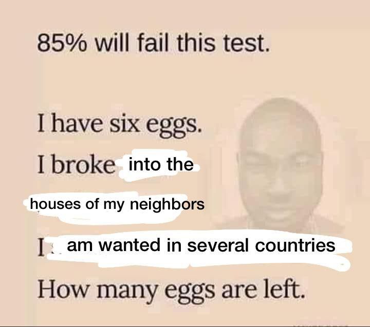 If it's Gaston, then about -54 eggs are left