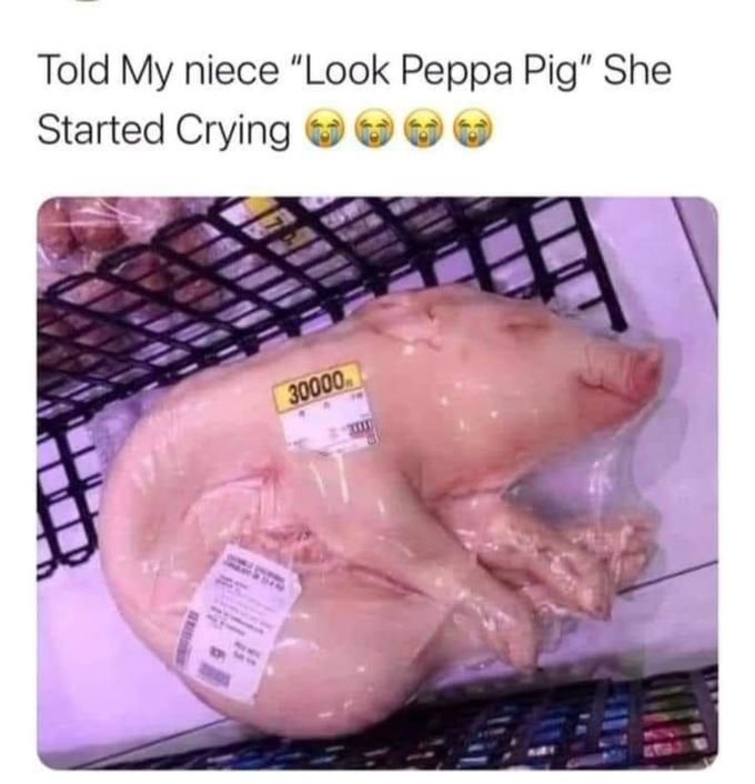That can't be Peppa Pig, you'd see two eyes on one side