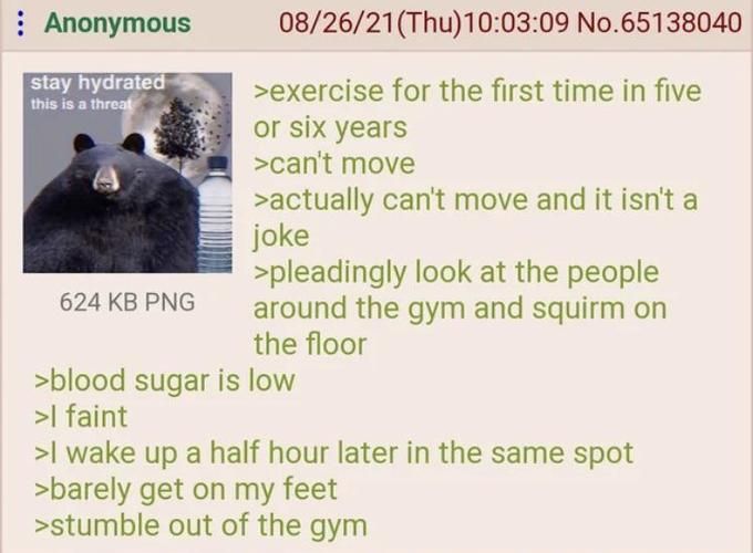 At least his blood sugar is low