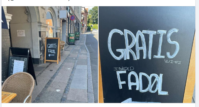 Gratis = Free, Fadøl = beer