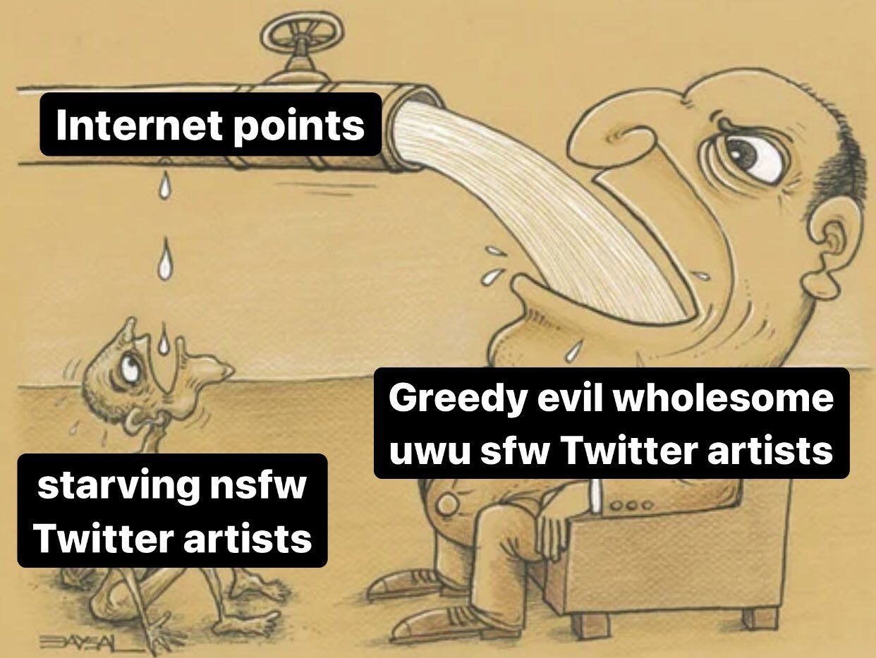 When you make not safe for work art in a society where everyone is always at work