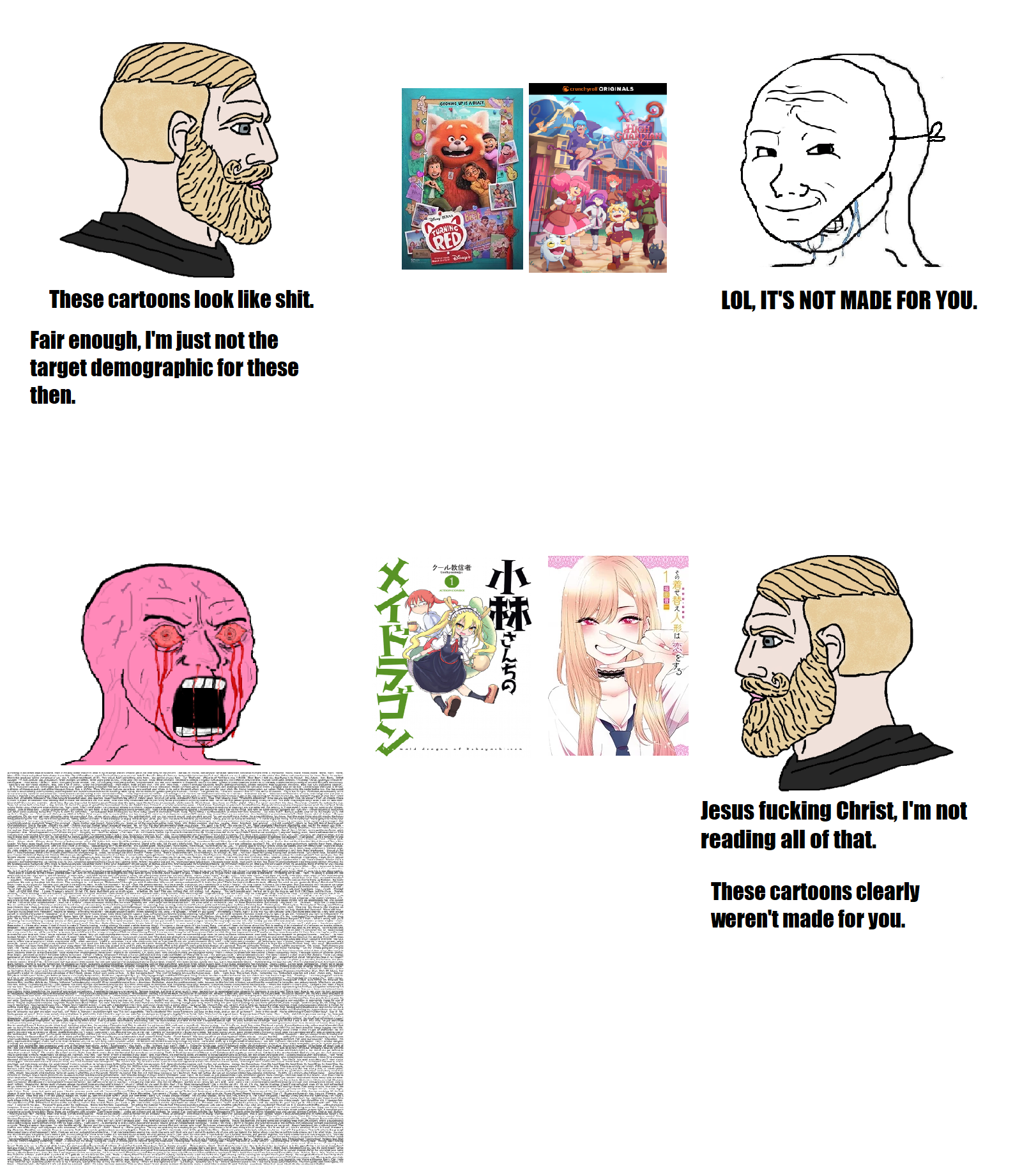 Your pandering yuri garbage vs. my progressive LGTB representation