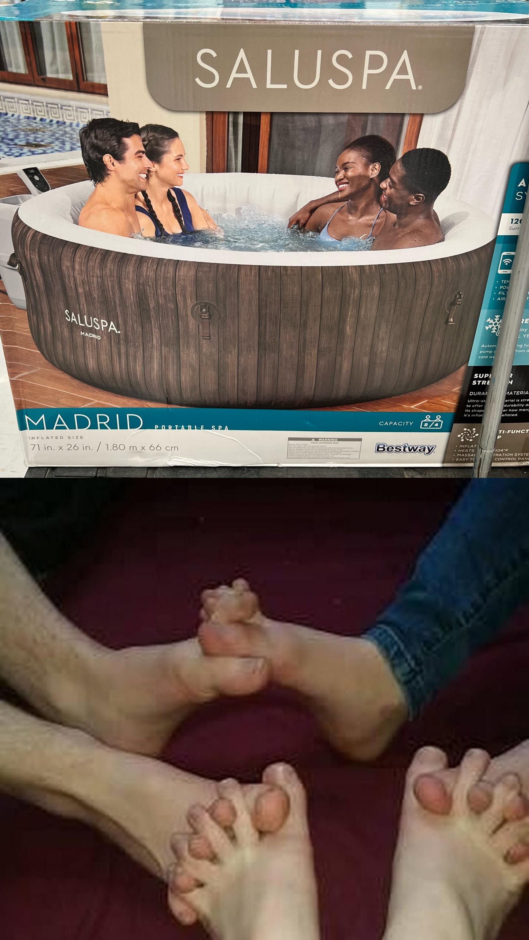 Saw this hot tub at Walmart, and I instantly thought this would be the only way they fit