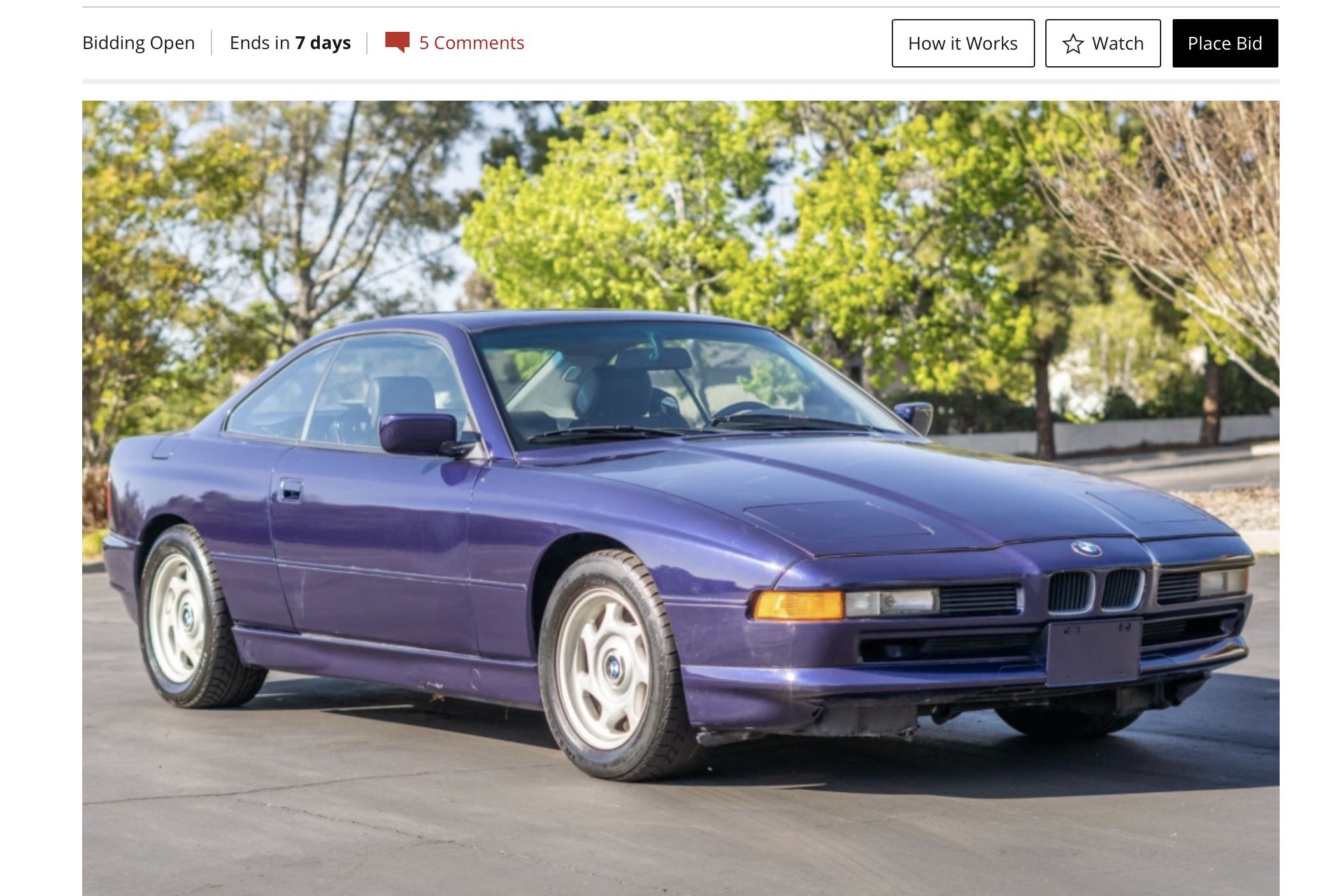 I am tempted to bid so I will have a car to match my suit