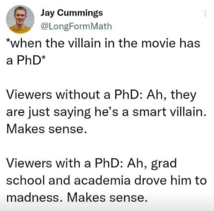 The price for a PHD is one's soul