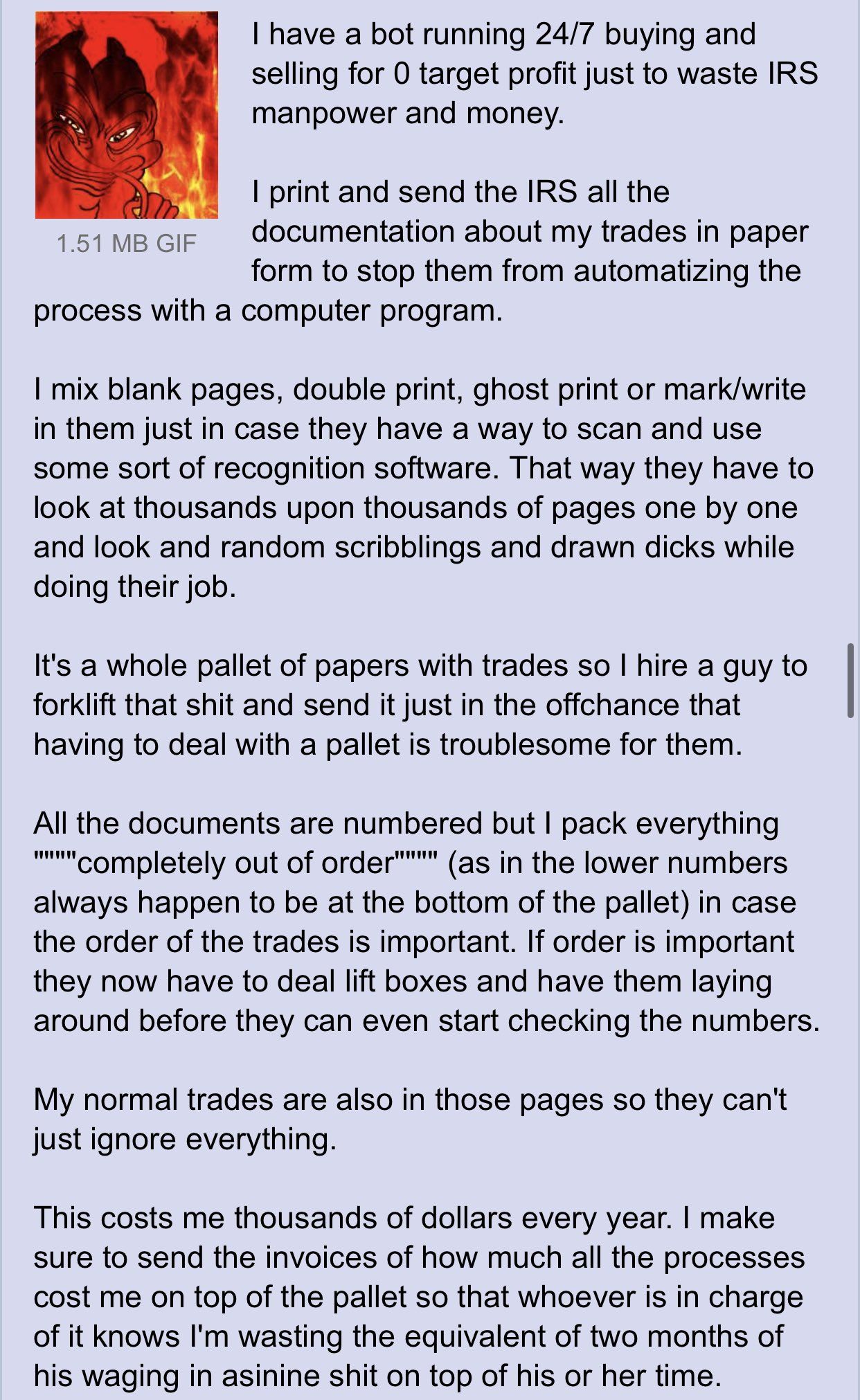 Anon trolls the tax collectors