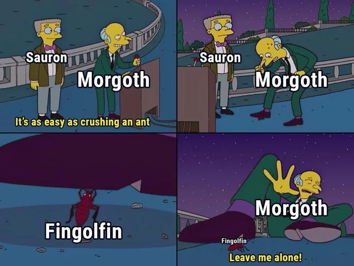 Some fics say Morgoth destroyed Saurons ring.