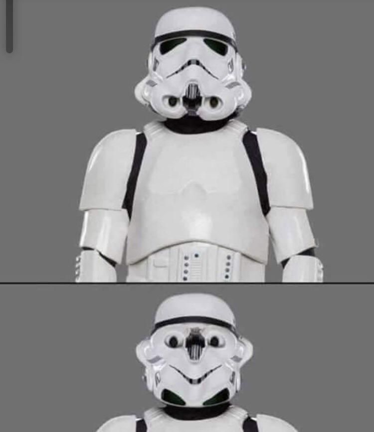 Turning the Stormtrooper helmet upside down really changes the whole movie.