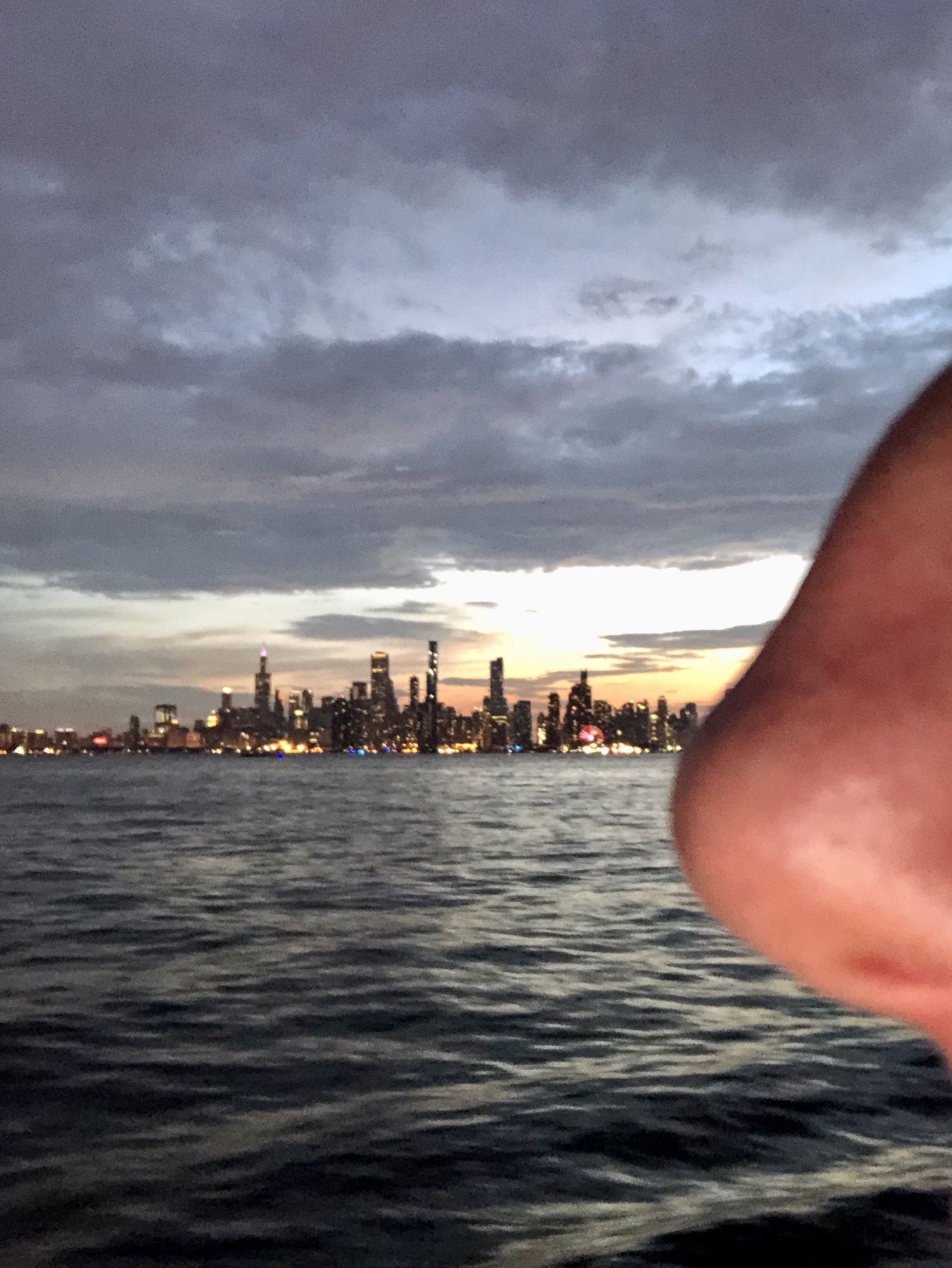 Got this great pic of the Chicago skyline at sunset while out sailing.