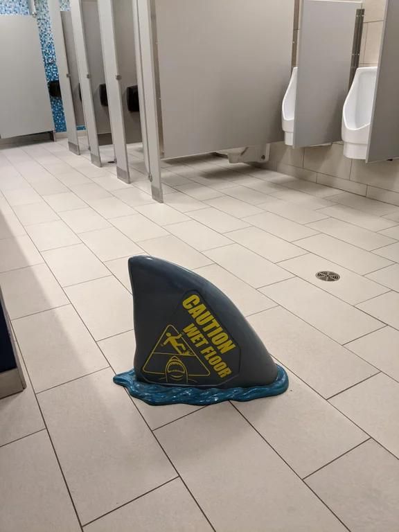 These are the some wet floor signs at the Toronto Aquarium.