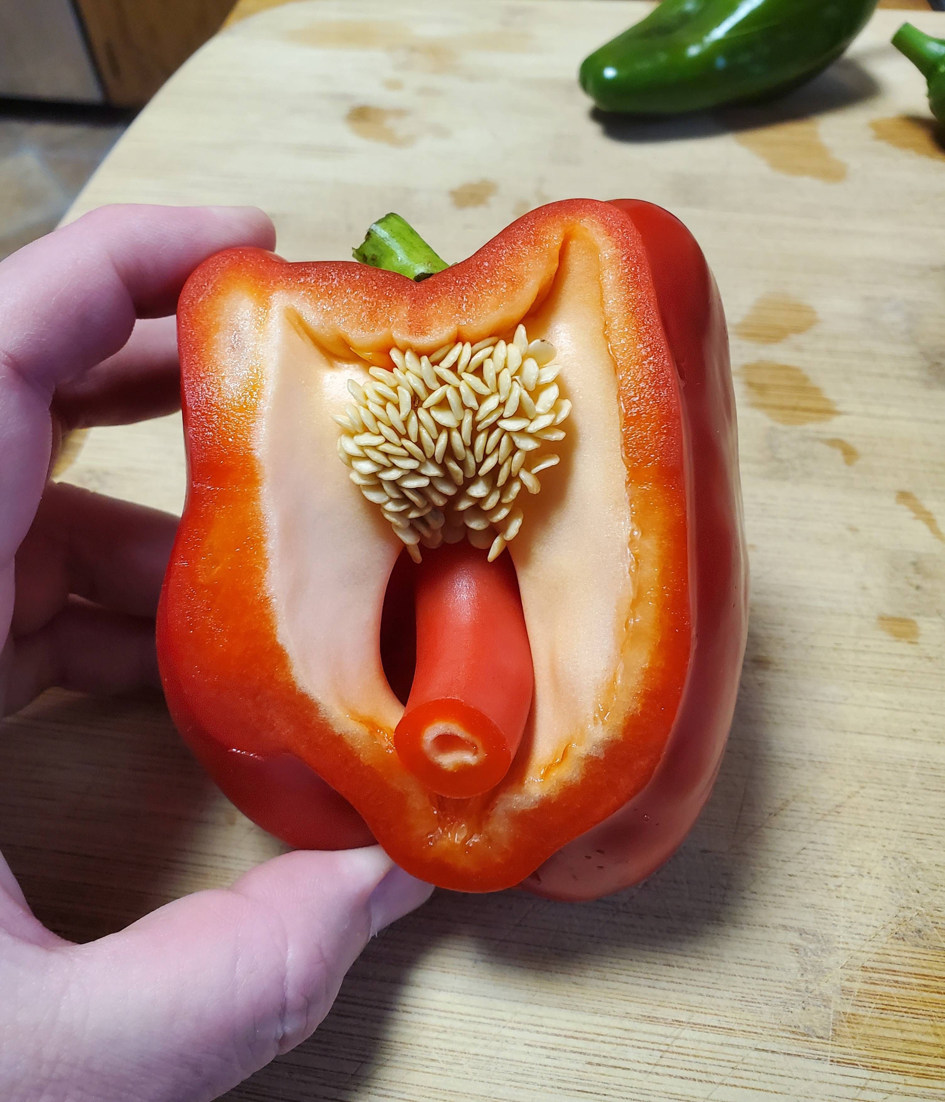 This bell pepper I just cut open makes me...uncomfortable.