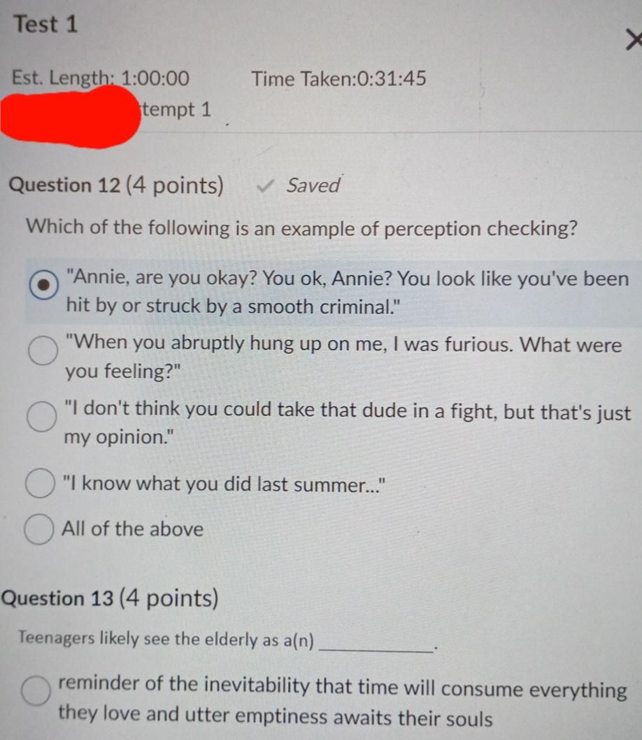 My professor is a nerd and enjoys writing his own test questions/answers