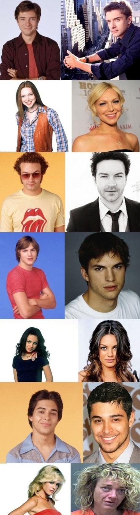 The actors from "That 70's show" then and now