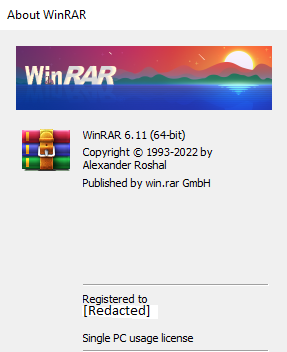 I actually purchased a WinRAR key & CD