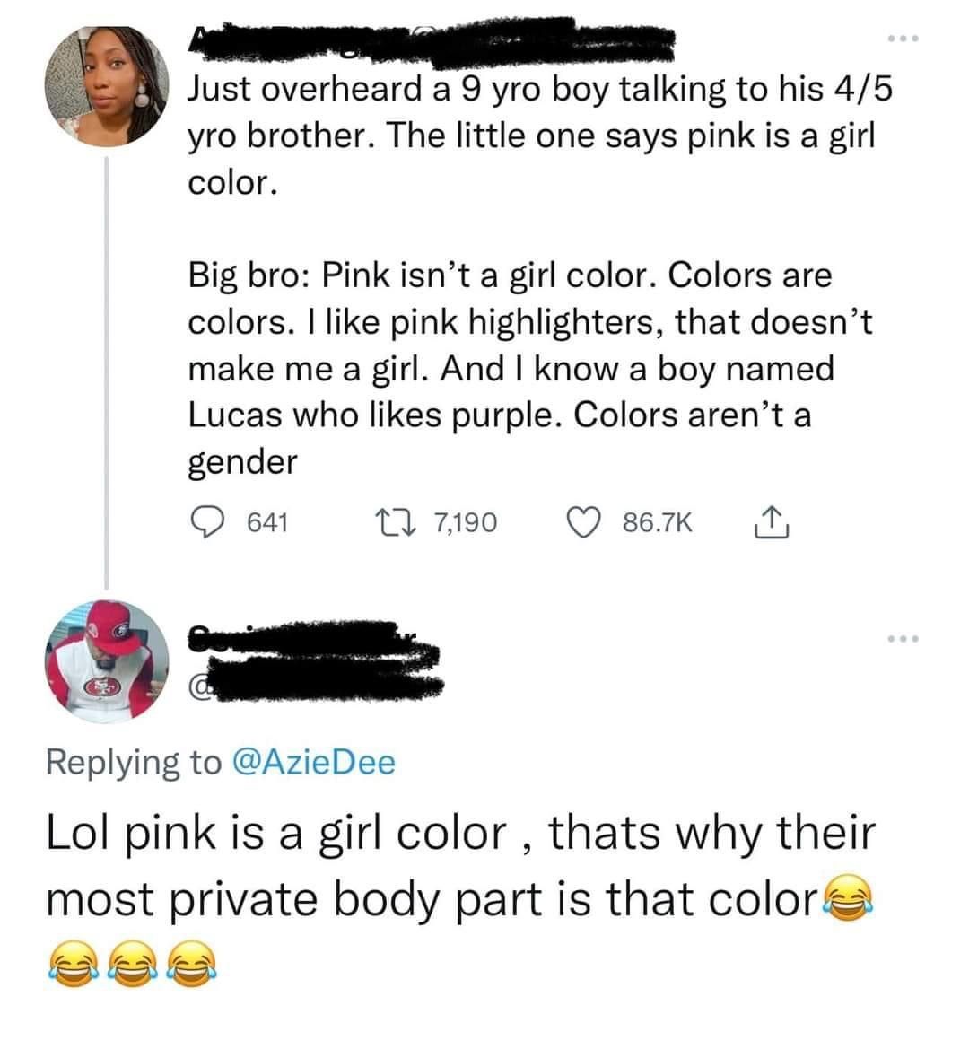 Purple>pink
