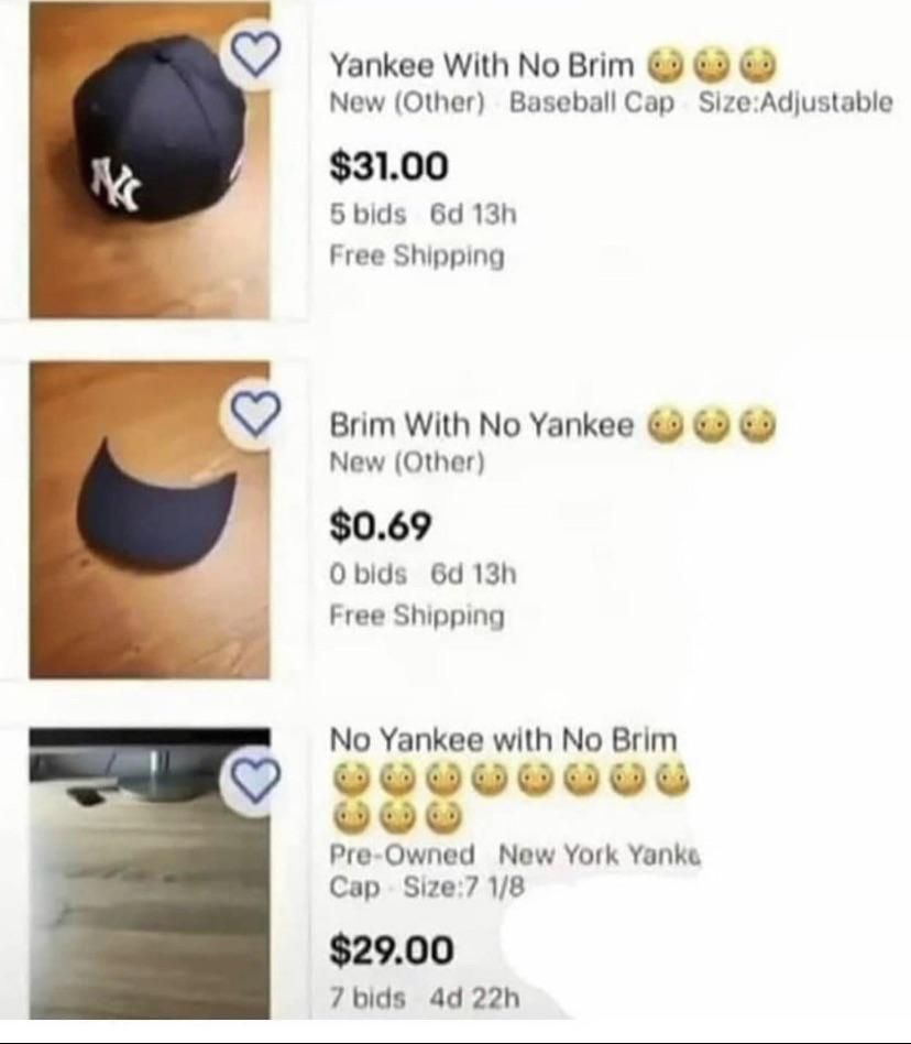 yankee with no brim! only $31!