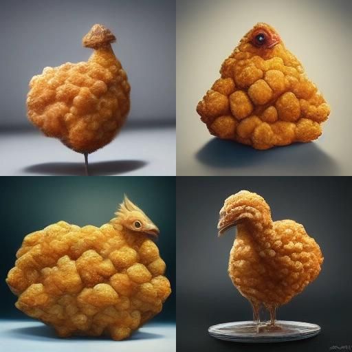 I told an ai bot to design a hyper realistic chicken nugget