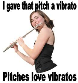 Pitches love vibratos