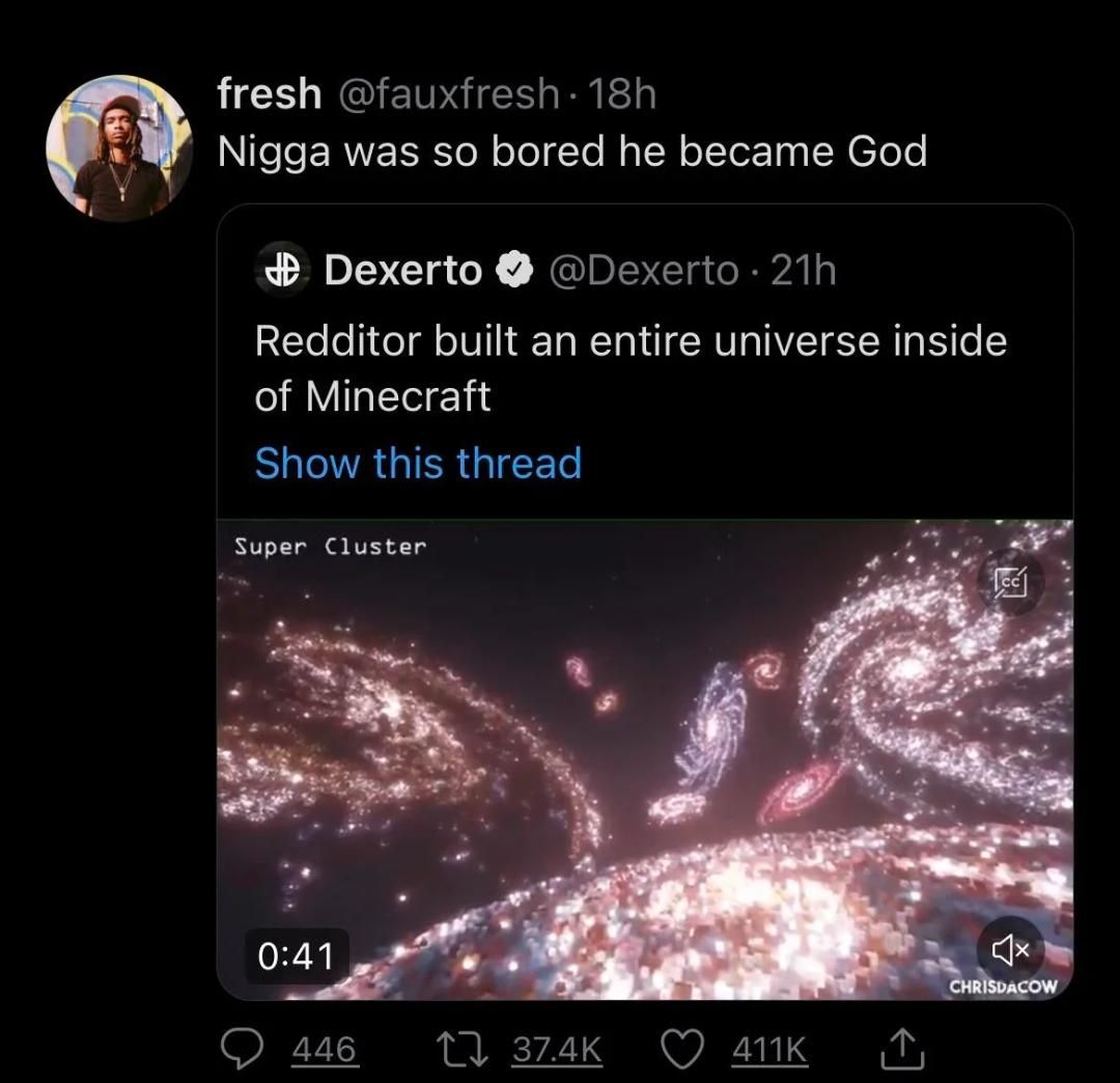 God creates the universe
