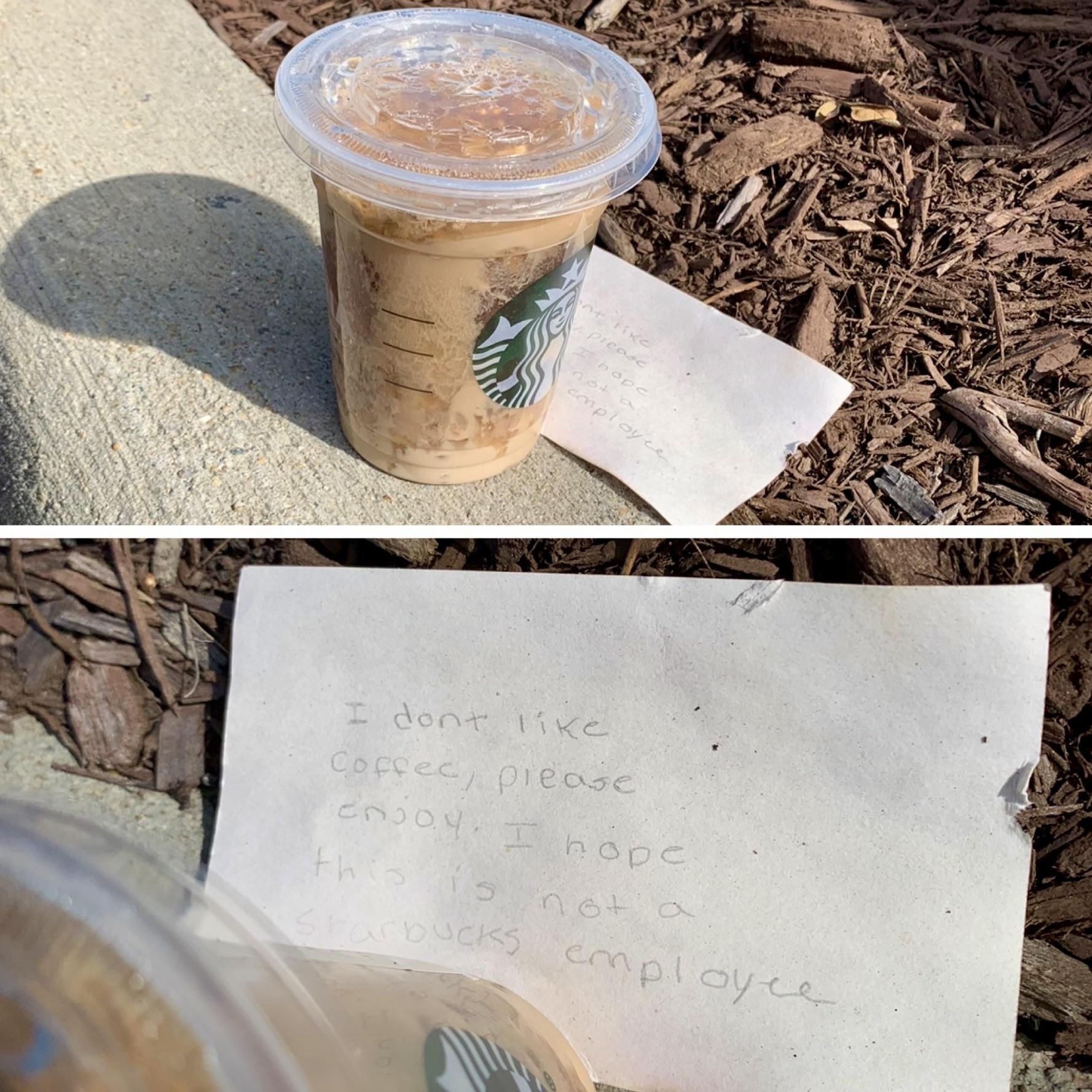 Found this on the curb… “I don’t like coffee, please enjoy”
