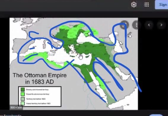 She said the ottoman empire looks like a camel and sent me this