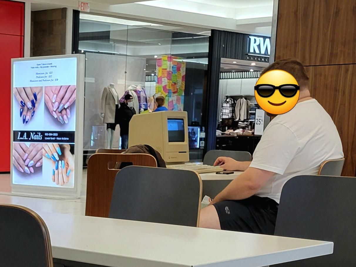 Saw this legend using his Mac at the mall food court yesterday.