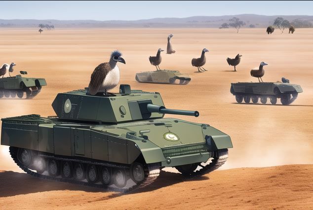 Emu war, colorized