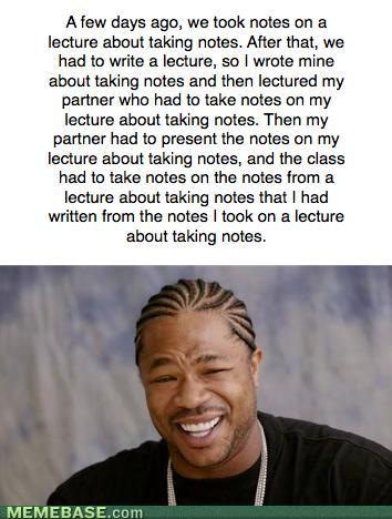 Lecture about taking notes