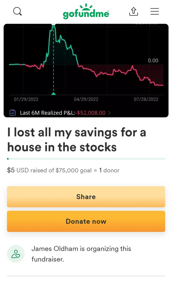 if you lose money by gambling just make an gofundme