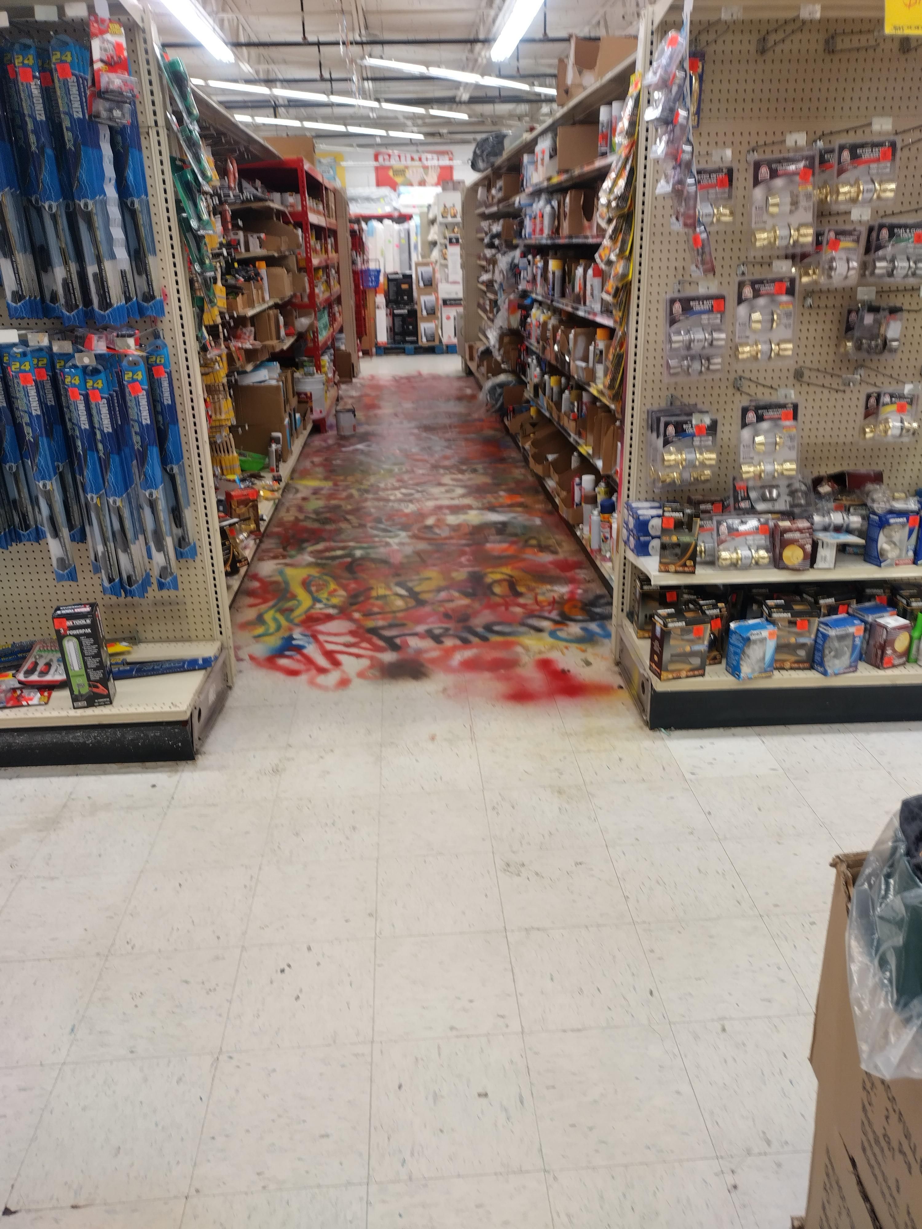 The spray paint aisle at the Ollie's store