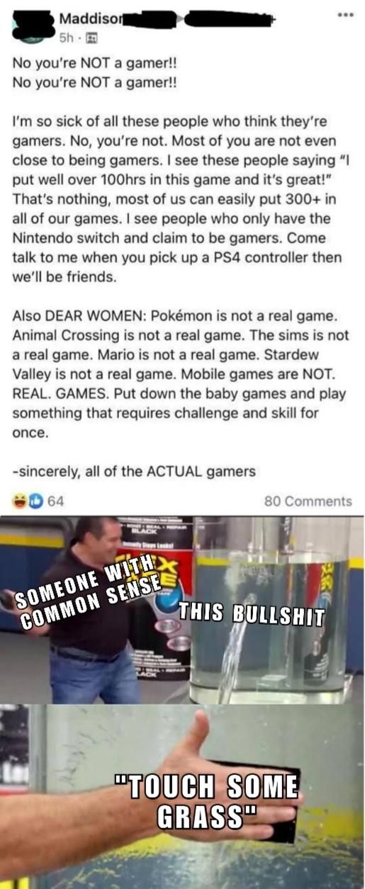 "your not a real gamer"