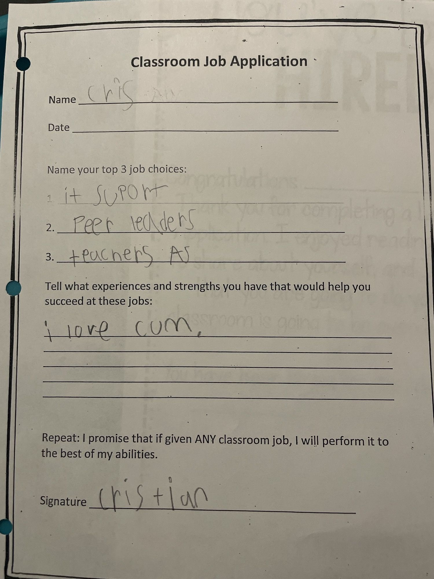 My fiancée is a 2nd grade teacher, one of her kids has an interesting reason why he’ll land his future job…
