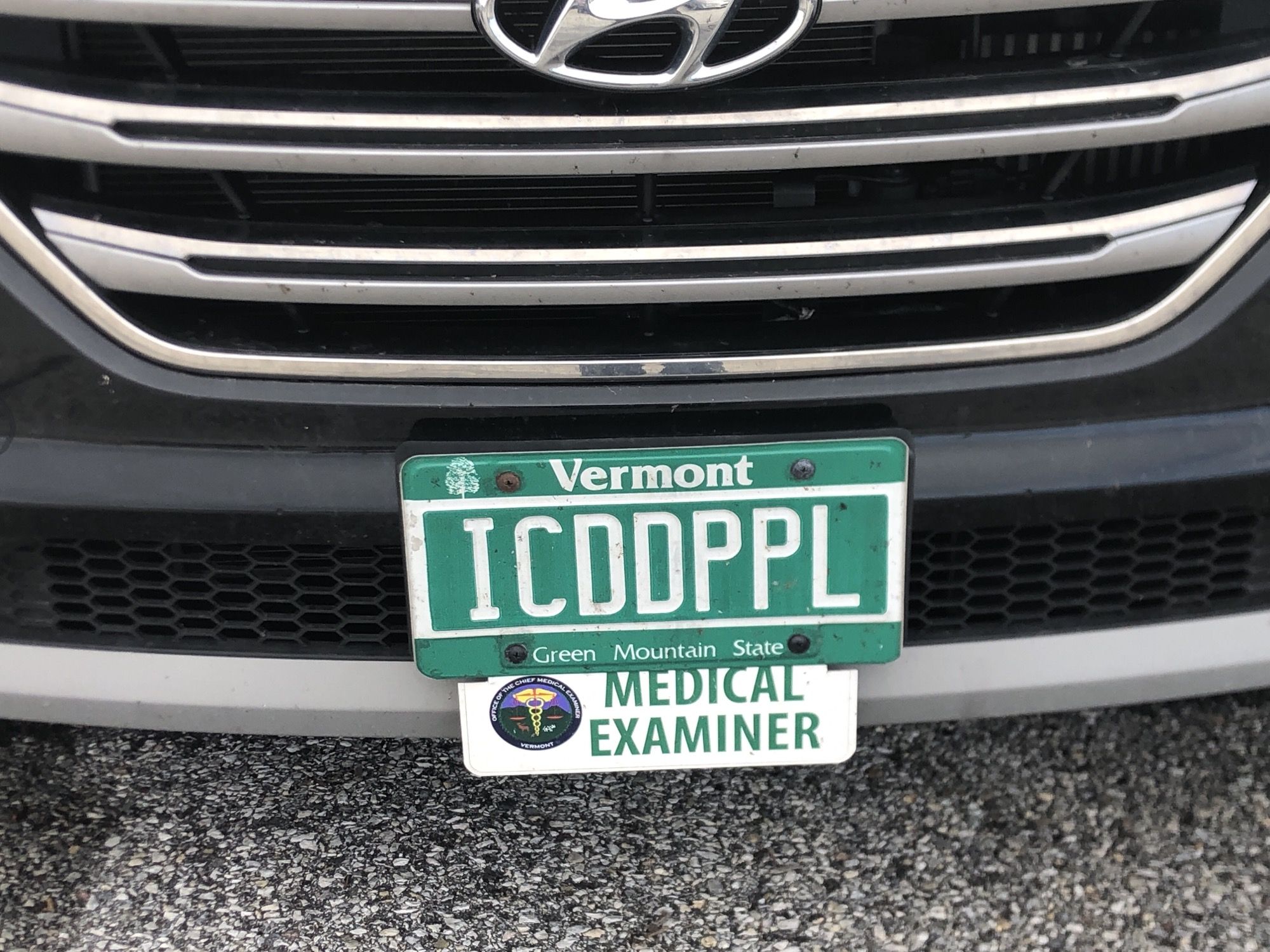 This medical examiner’s license plate