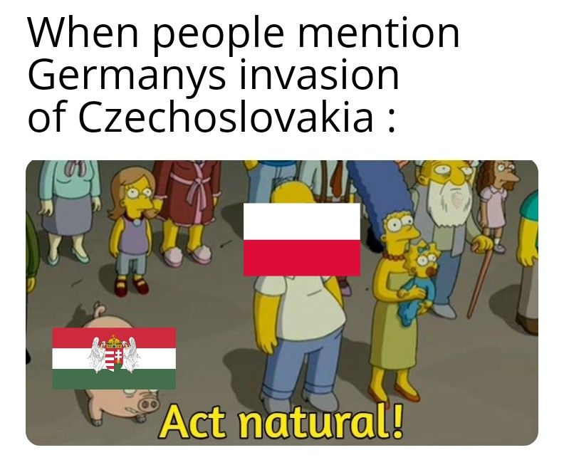 Most people don't know , but Poland threatend to invade Czechoslovakia if they don't give them some territories
