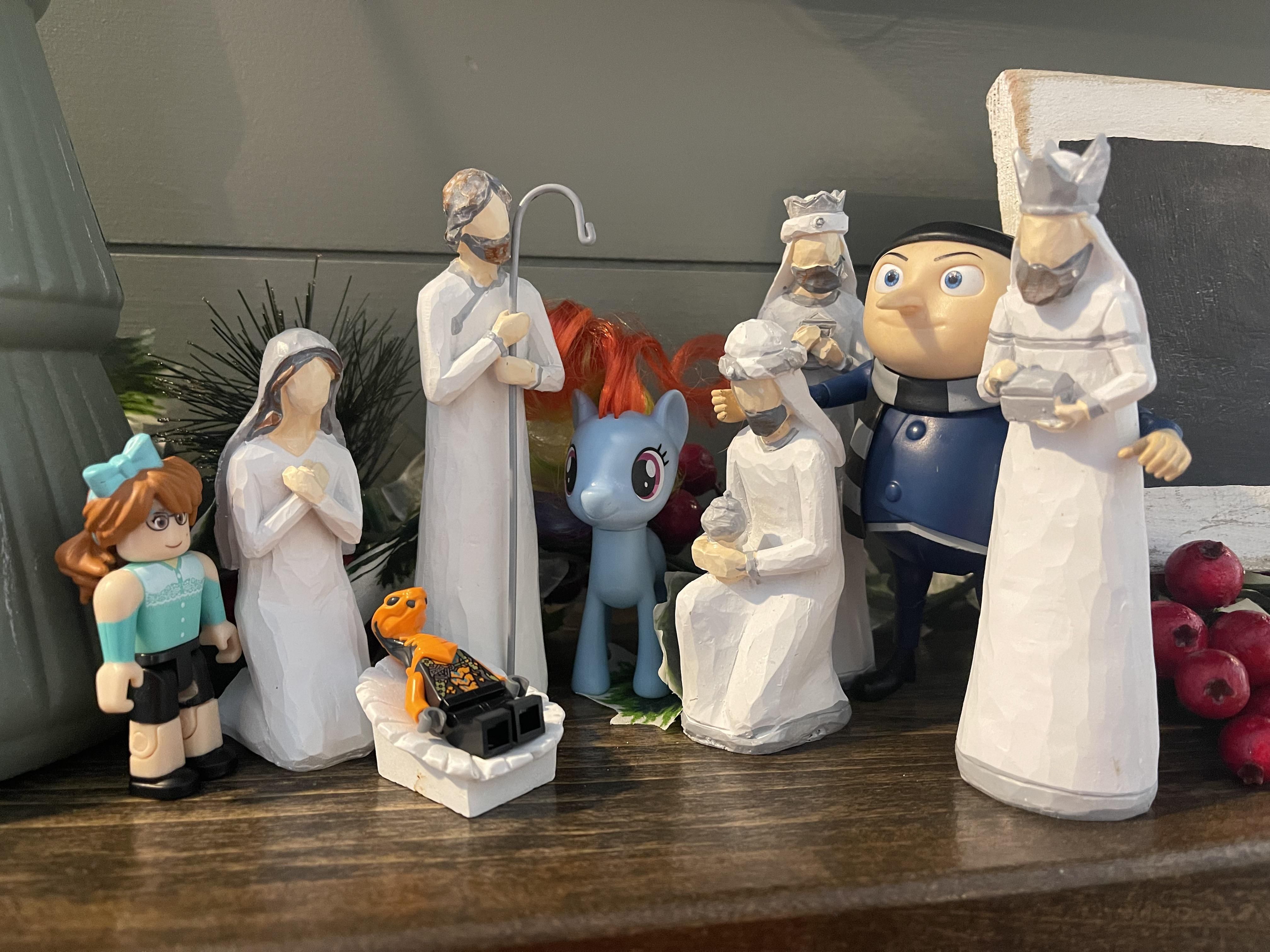 I’ll keep adding things to our nativity scene until my wife finds out day 4.