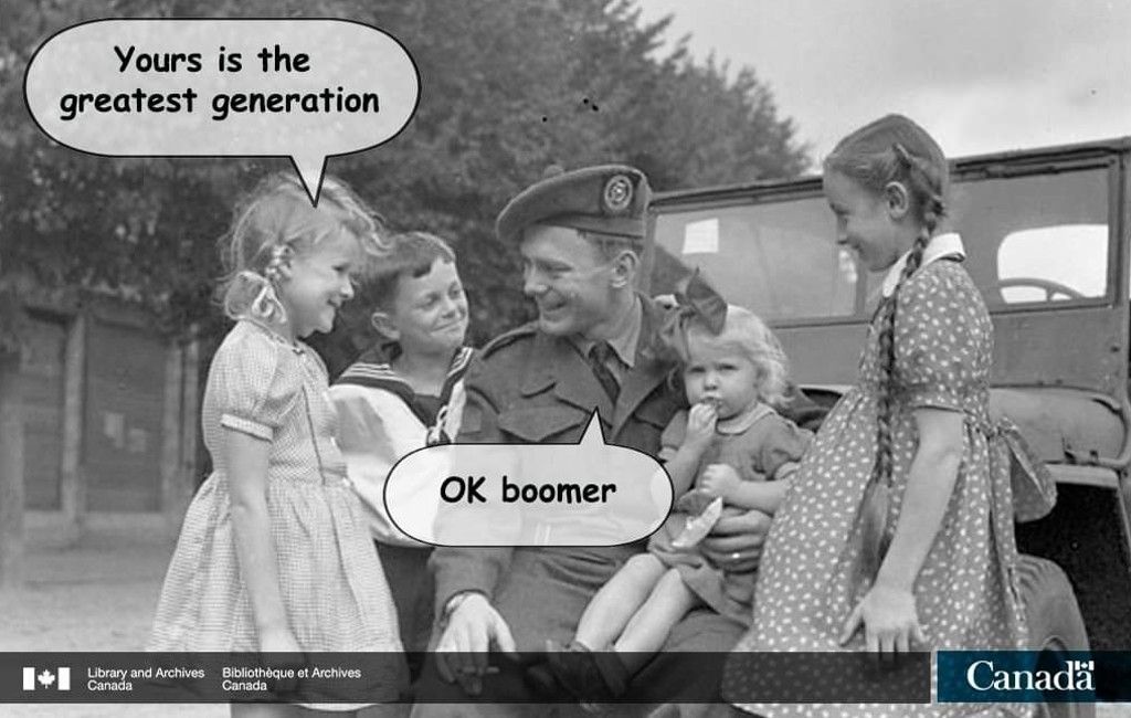 Canadian soldier greeted by his loving family after returning from the Second World War