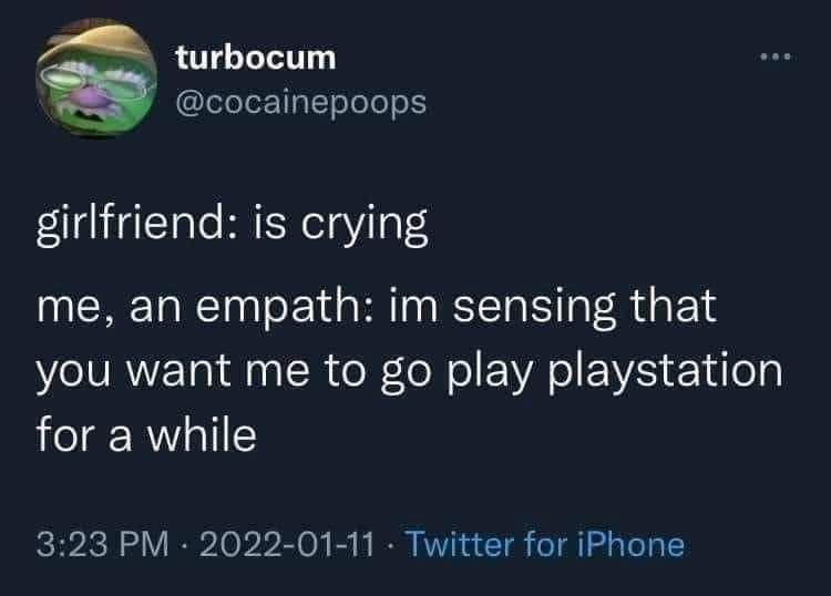 Sense whenever you need to go play playstation