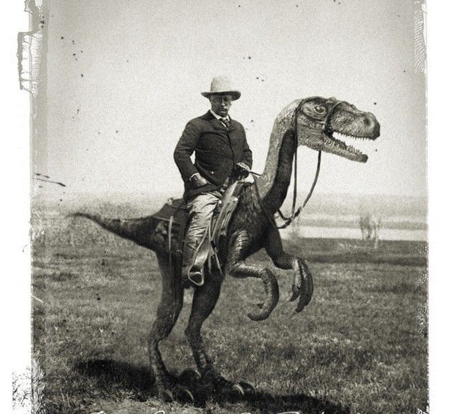 Theodore Roosevelt with the last raptor