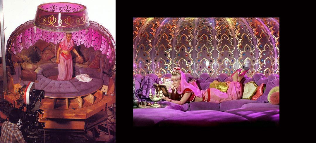 This is very cool. The actual set used for filming the inside of Jeannie's bottle.